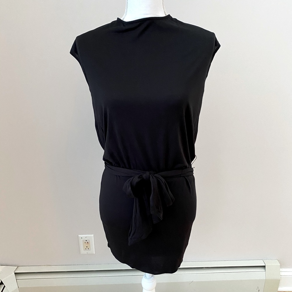 Open back black fitted dress NWOT